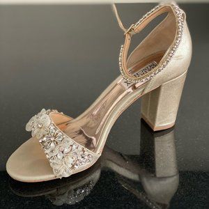 Platinum Badgley Mischka Block Heels Size 6.5